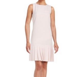 Karl Lagerfeld blush drop waist shift dress with box pleats